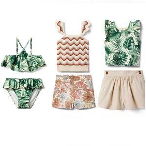 $183 6-Piece 2T JANIE & JACK Lot *3 OUFITS* Tops & Shorts & Bikini Set NWT/NWOT